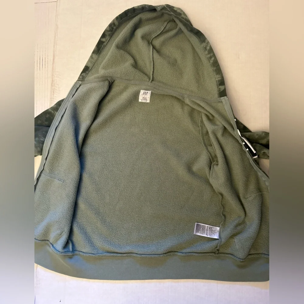 GAP Kids Olive Tie-Dye Zip Hoodie with kangaroo pockets. Sz-L. CC1
